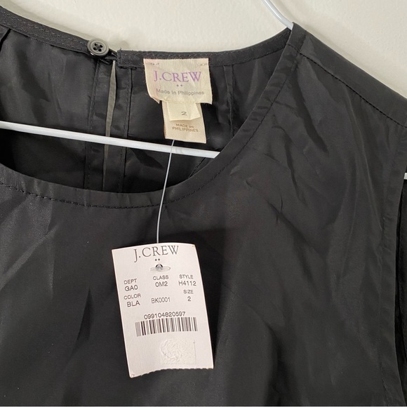 J. Crew Black Ruffled Sleeveless Top NWT - Picture 3 of 6